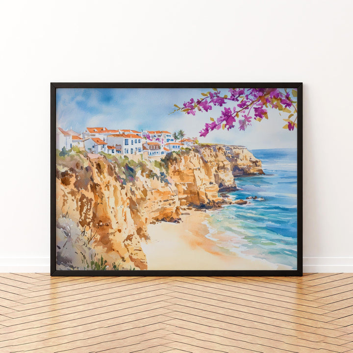 Albufeira Watercolor Poster Landscape Wall Art Albufeira Wall Hanging Home Décor Albufeira Gift Art Lovers Portugal Wall Art