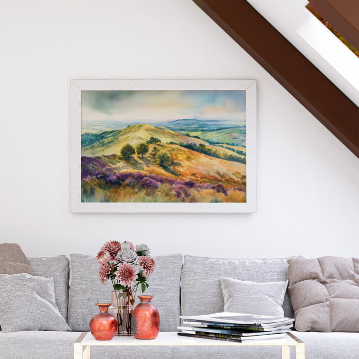 Malvern Hills Watercolor Poster Landscape Wall Art Malvern Hills Wall Hanging Home Décor Malvern Hills Gift Art Lovers United Kingdom