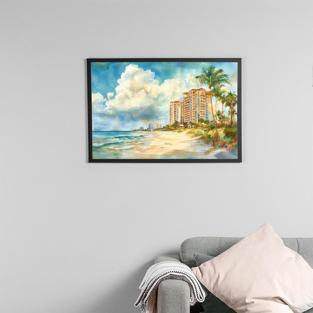 Marco Island Watercolor Poster Landscape Wall Art Marco Island Wall Hanging Home Décor Marco Island Gift Art Lovers United States Wall Art