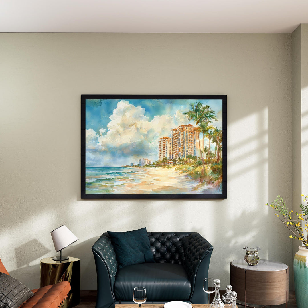 Marco Island Watercolor Poster Landscape Wall Art Marco Island Wall Hanging Home Décor Marco Island Gift Art Lovers United States Wall Art