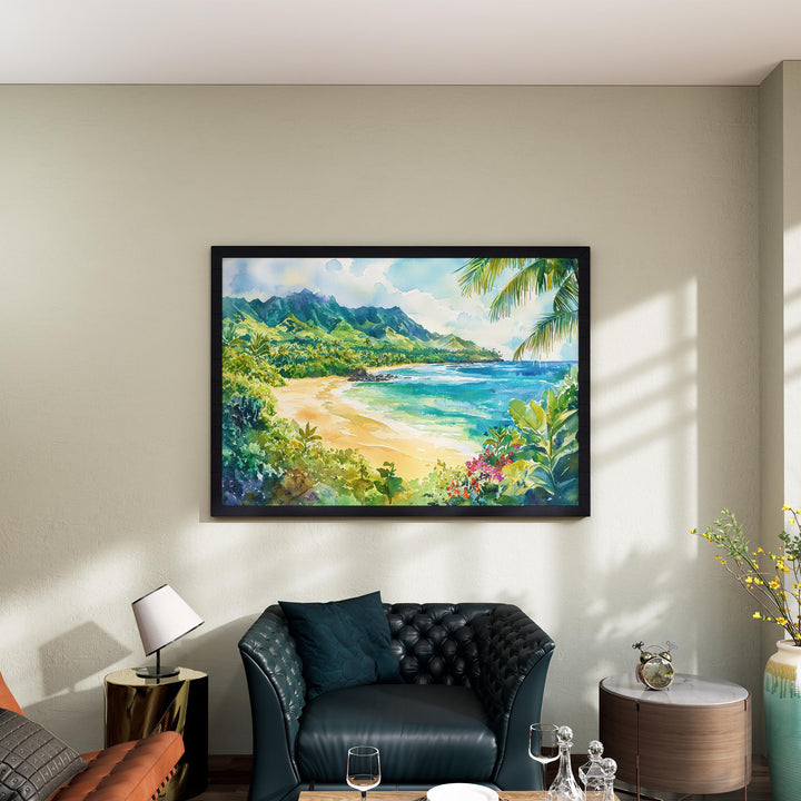 Maui Watercolor Poster Landscape Wall Art Maui Wall Hanging Home Décor Maui Gift Art Lovers United States Wall Art