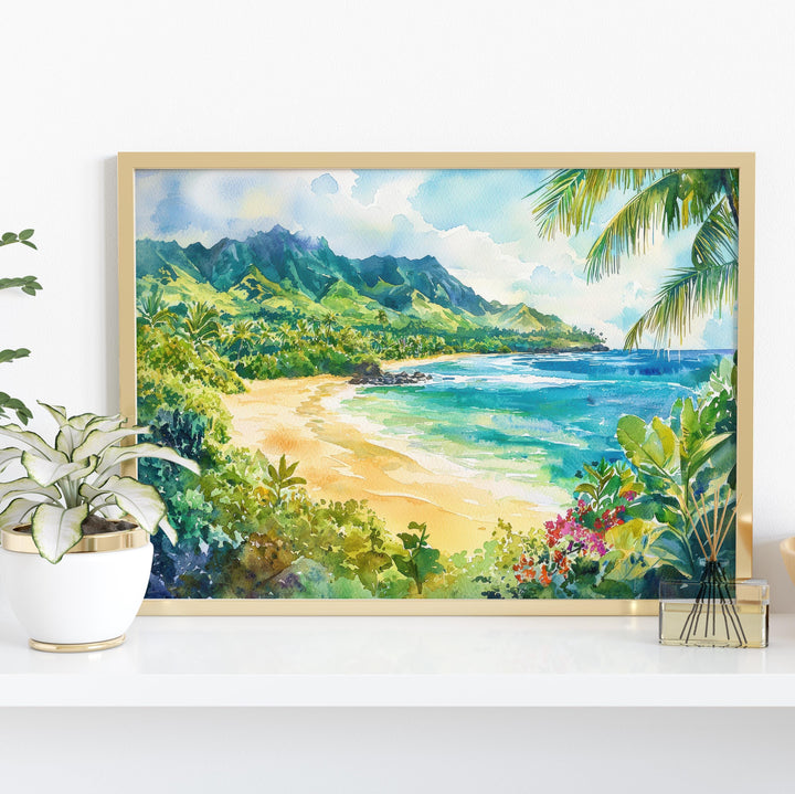 Maui Watercolor Poster Landscape Wall Art Maui Wall Hanging Home Décor Maui Gift Art Lovers United States Wall Art
