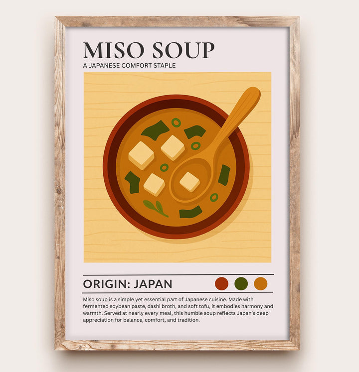 Miso Soup Kitchen Print Japanese Food Poster Vintage Culinary Art Kitchen Wall Art Asian Cuisine Decor Dining Room Chef Artwork