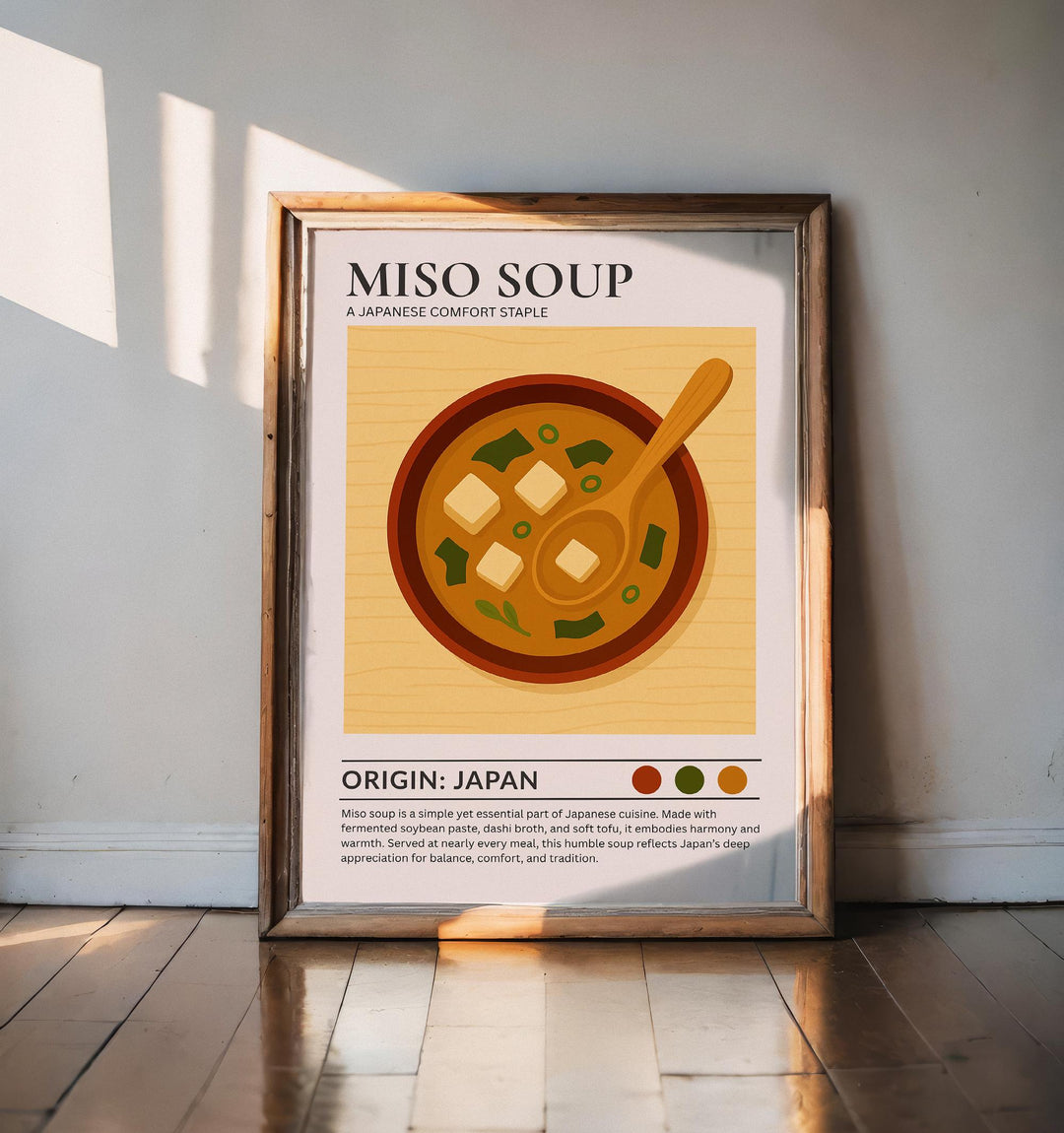 Miso Soup Kitchen Print Japanese Food Poster Vintage Culinary Art Kitchen Wall Art Asian Cuisine Decor Dining Room Chef Artwork