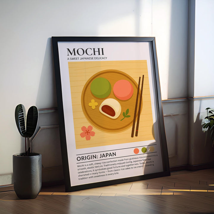 Mochi Kitchen Print Japanese Dessert Poster Vintage Food Art Kitchen Wall Art Asian Cuisine Decor Dining Room Culinary Artwork