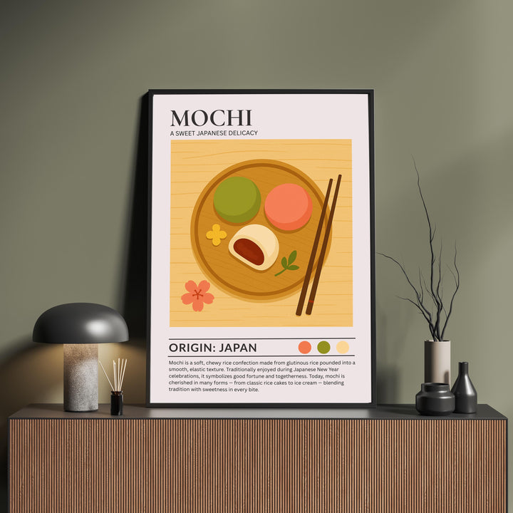 Mochi Kitchen Print Japanese Dessert Poster Vintage Food Art Kitchen Wall Art Asian Cuisine Decor Dining Room Culinary Artwork