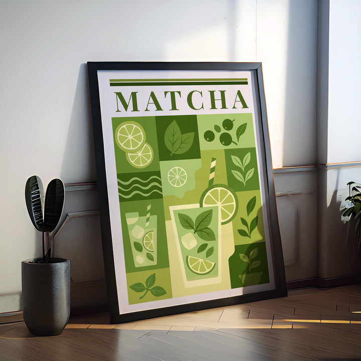 Matcha Kitchen Print Japanese Tea Poster Vintage Drink Art Kitchen Wall Art Asian Beverage Decor Dining Room Culinary Artwork