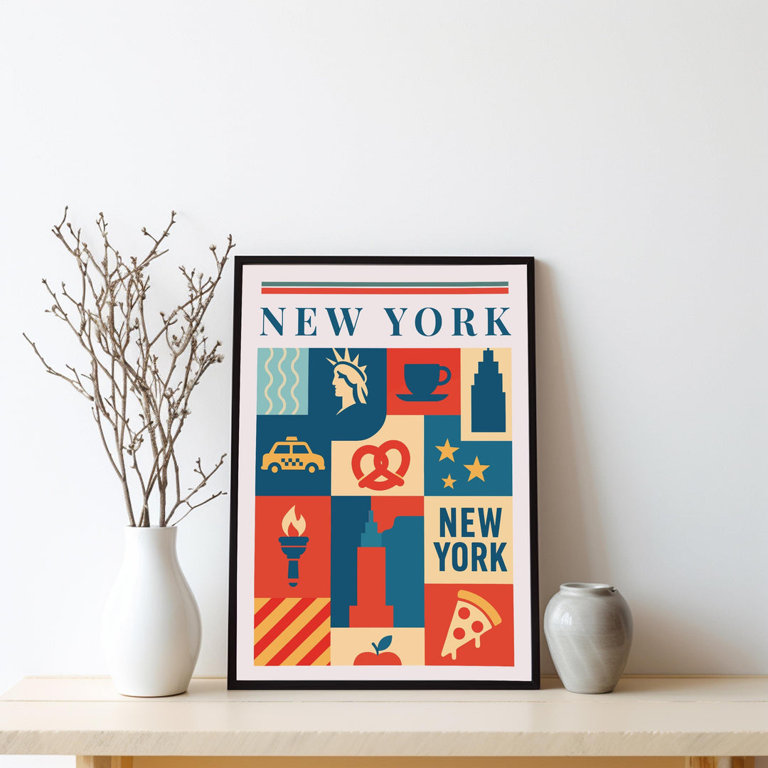 New York Kitchen Print City Food Poster Vintage Culinary Art Kitchen Wall Art Urban Decor Dining Room Chef Artwork