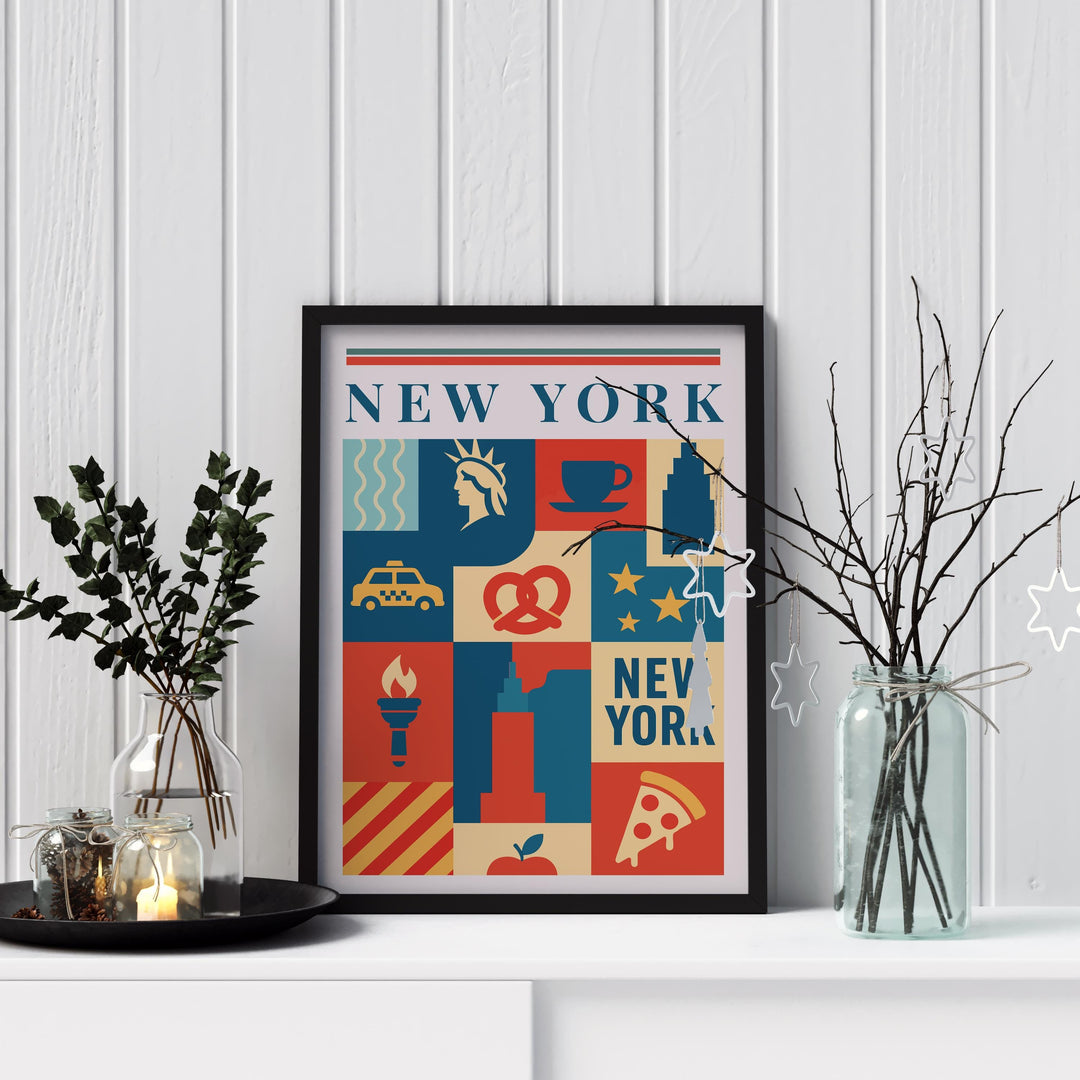 New York Kitchen Print City Food Poster Vintage Culinary Art Kitchen Wall Art Urban Decor Dining Room Chef Artwork
