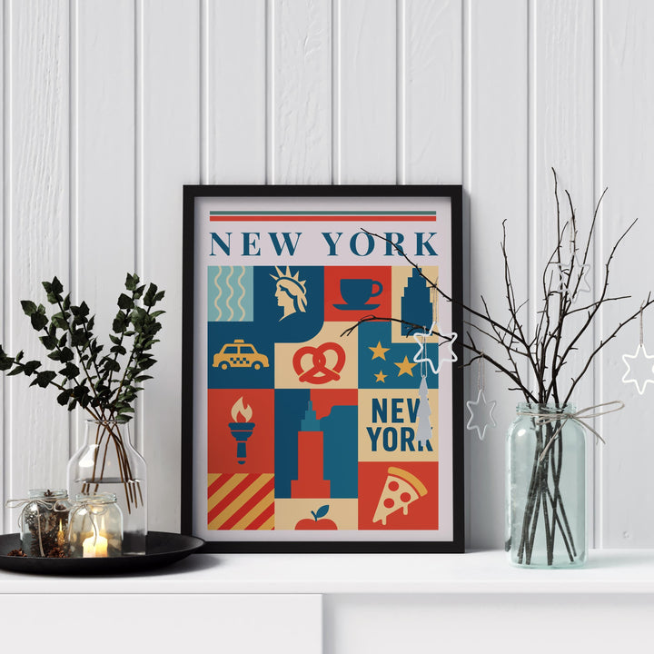 New York Kitchen Print City Food Poster Vintage Culinary Art Kitchen Wall Art Urban Decor Dining Room Chef Artwork