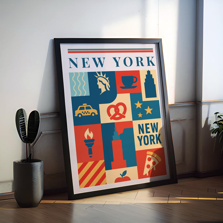 New York Kitchen Print City Food Poster Vintage Culinary Art Kitchen Wall Art Urban Decor Dining Room Chef Artwork