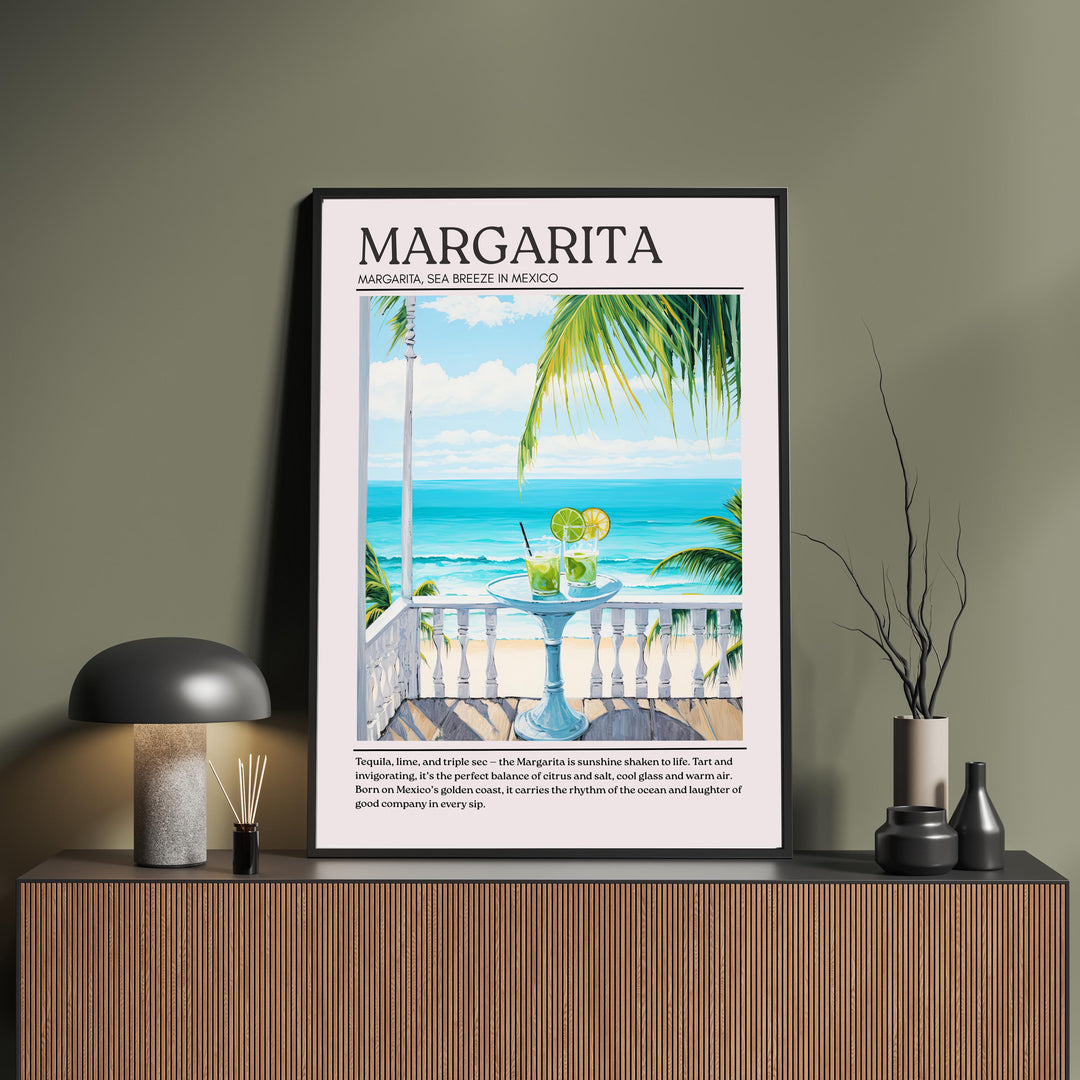 Margarita Art Deco Cocktail Print Elegant Drink Poster Bar Wall Art Cocktail Lover Gift Tequila Decor Classic Beverage Artwork