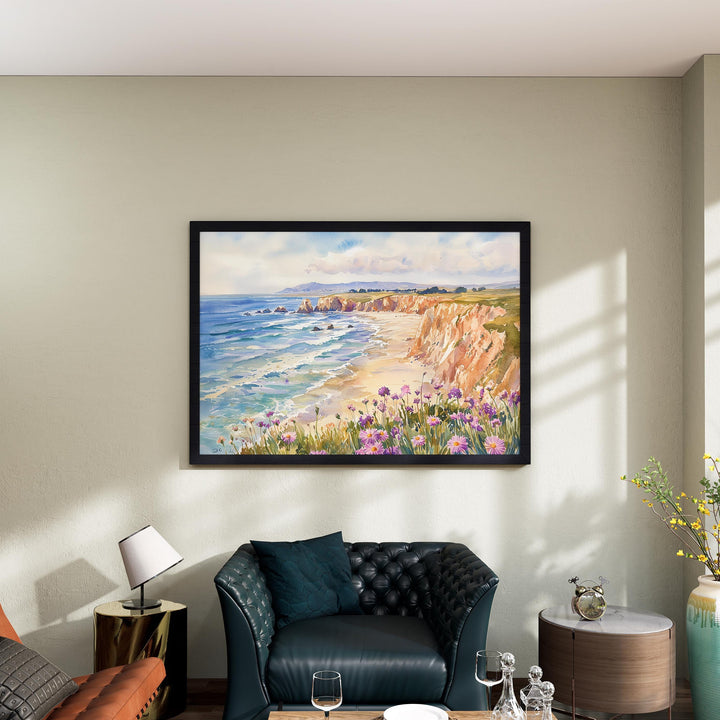 Pismo Beach California Watercolor Poster Pismo Travel Print Coastal Painting Ocean Wall Art Beach Decor USA Souvenir