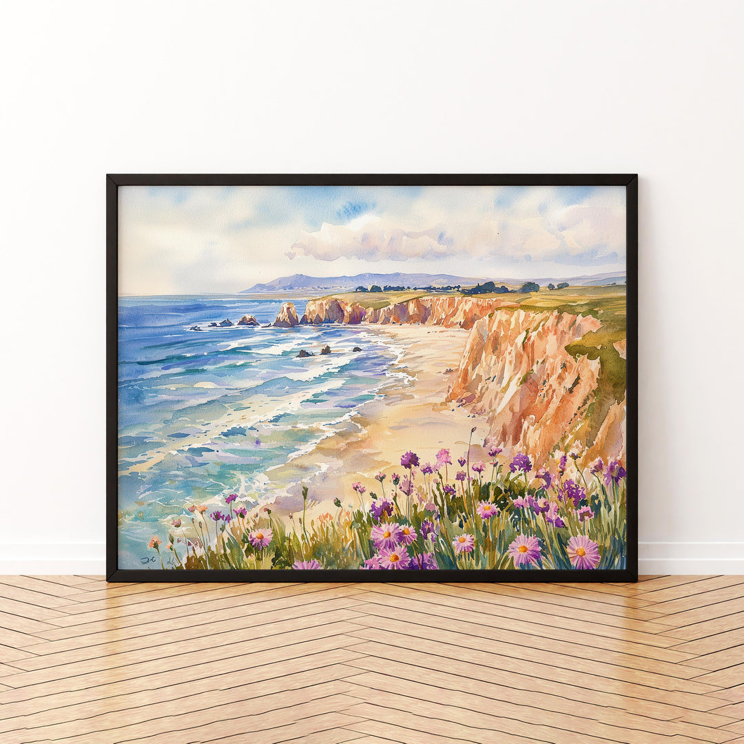 Pismo Beach California Watercolor Poster Pismo Travel Print Coastal Painting Ocean Wall Art Beach Decor USA Souvenir