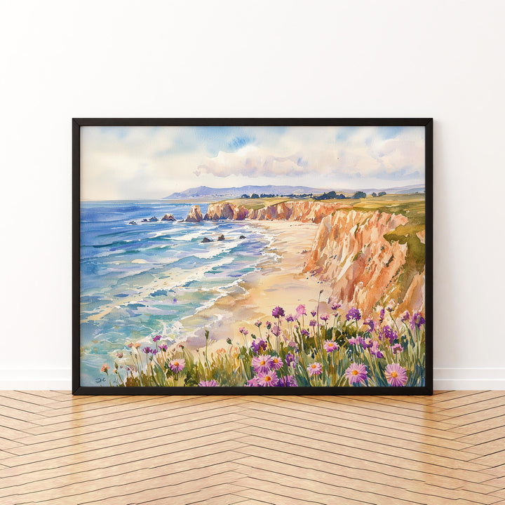 Pismo Beach California Watercolor Poster Pismo Travel Print Coastal Painting Ocean Wall Art Beach Decor USA Souvenir