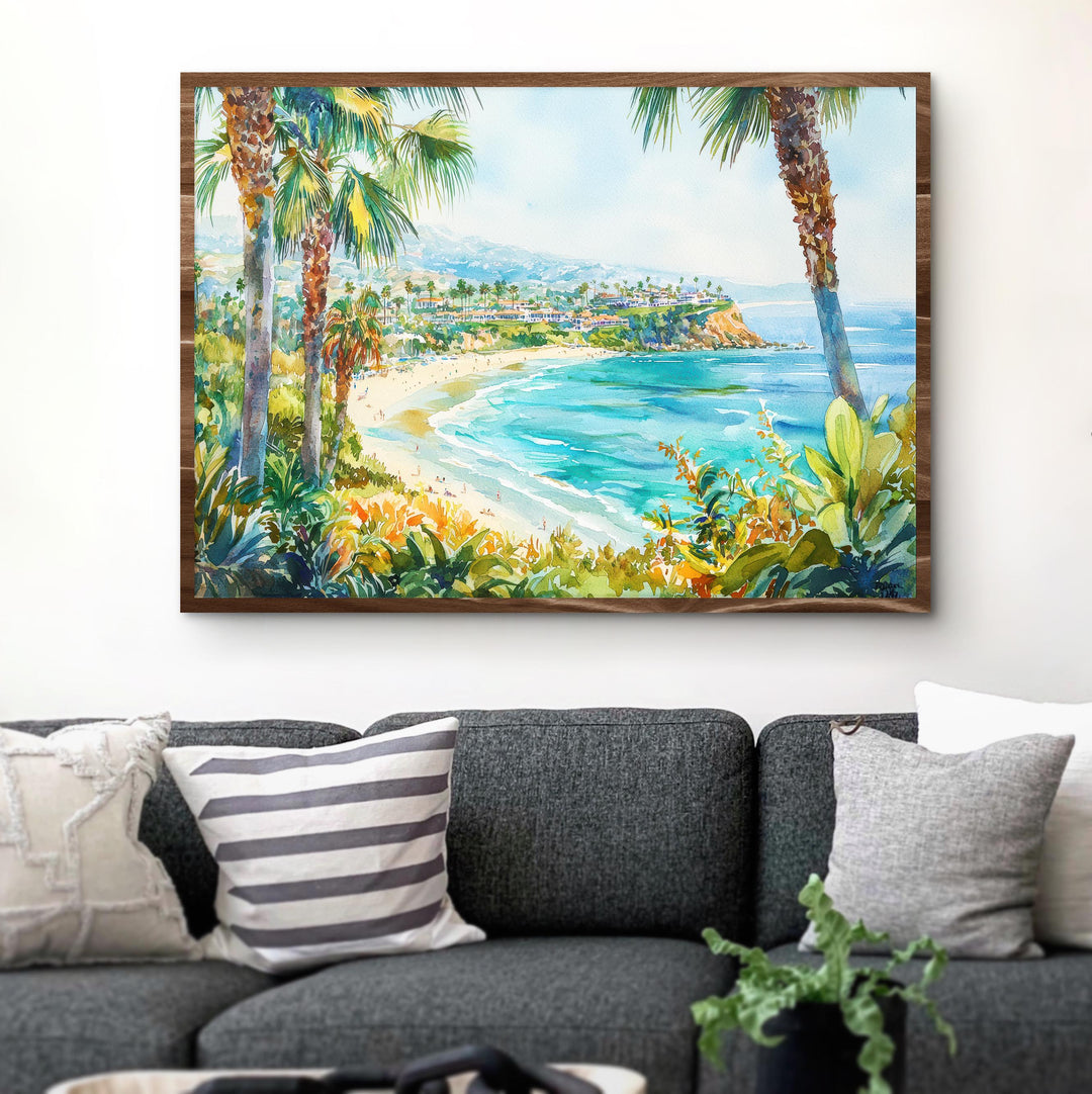 Redondo Beach California Watercolor Poster Redondo Travel Print Coastal Painting Ocean Wall Art Beach Decor USA Souvenir