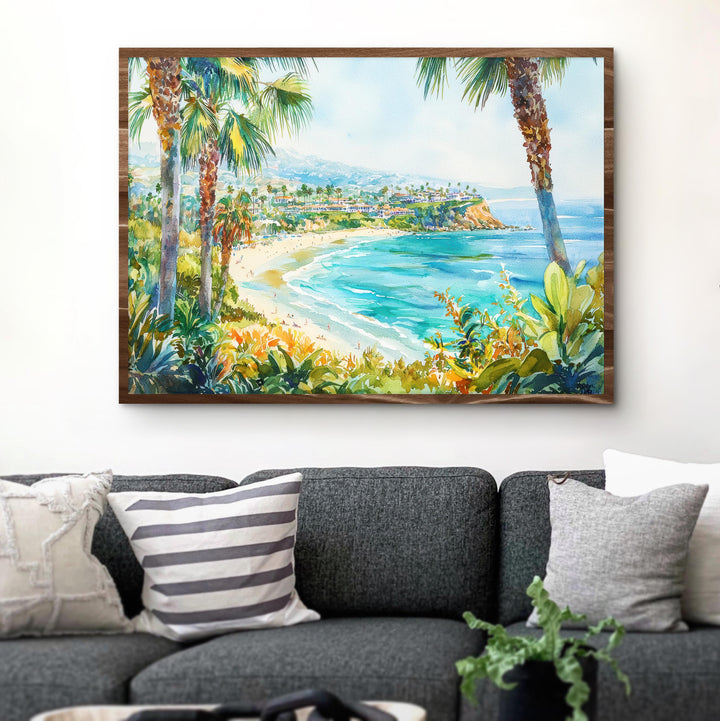 Redondo Beach California Watercolor Poster Redondo Travel Print Coastal Painting Ocean Wall Art Beach Decor USA Souvenir