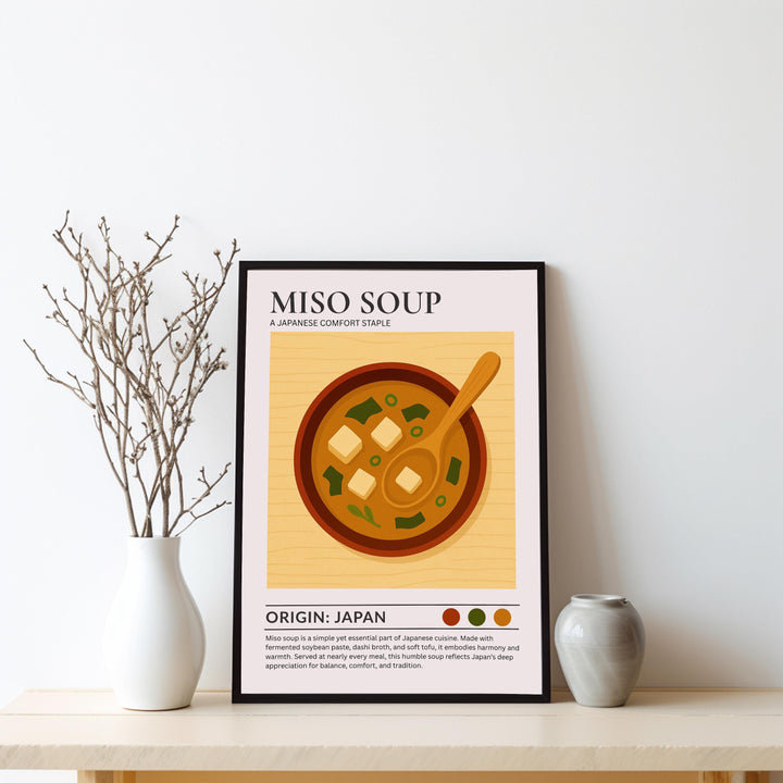 Miso Soup Kitchen Print Japanese Food Poster Vintage Culinary Art Kitchen Wall Art Asian Cuisine Decor Dining Room Chef Artwork