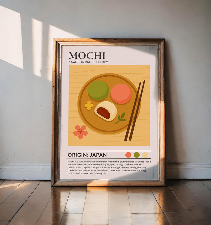 Mochi Kitchen Print Japanese Dessert Poster Vintage Food Art Kitchen Wall Art Asian Cuisine Decor Dining Room Culinary Artwork