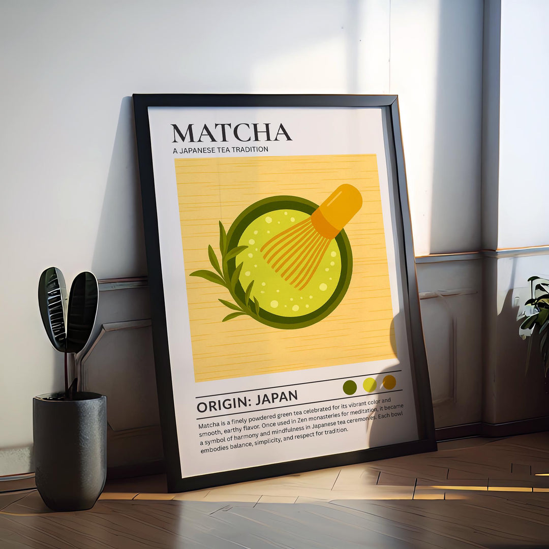 Matcha Kitchen Print Japanese Tea Poster Vintage Food Art Kitchen Wall Art Asian Drink Decor Dining Room Culinary Artwork