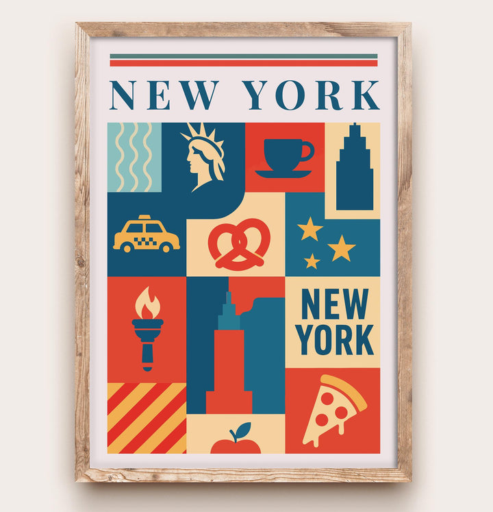 New York Kitchen Print City Food Poster Vintage Culinary Art Kitchen Wall Art Urban Decor Dining Room Chef Artwork