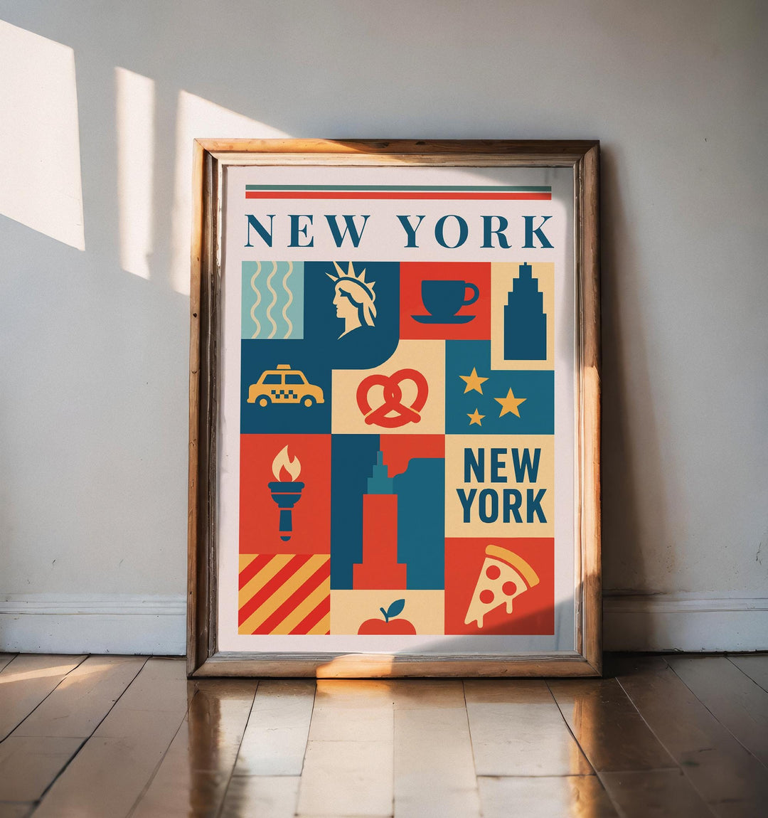 New York Kitchen Print City Food Poster Vintage Culinary Art Kitchen Wall Art Urban Decor Dining Room Chef Artwork