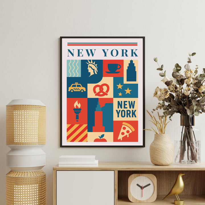 New York Kitchen Print City Food Poster Vintage Culinary Art Kitchen Wall Art Urban Decor Dining Room Chef Artwork