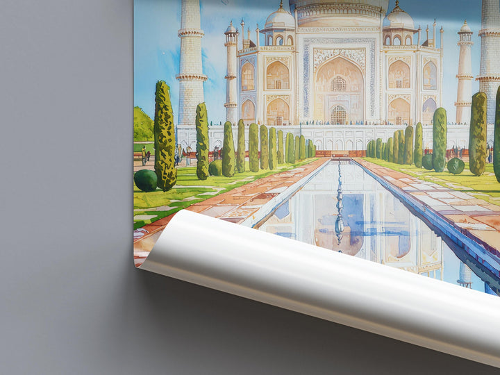 Agra India Watercolor Poster Agra Travel Print Taj Mahal Painting Indian Wall Art Cultural Decor Historic Souvenir