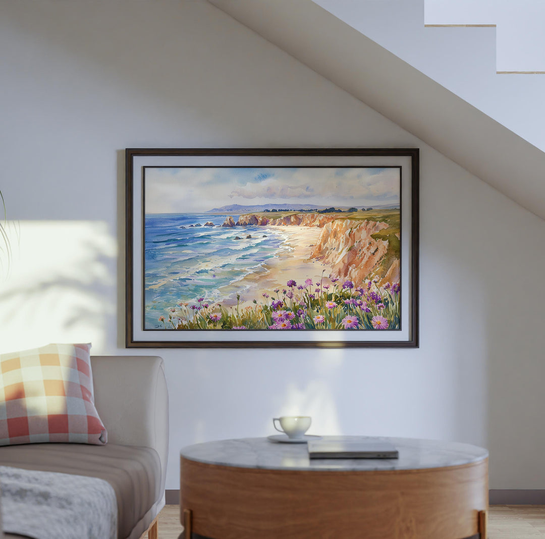 Pismo Beach California Watercolor Poster Pismo Travel Print Coastal Painting Ocean Wall Art Beach Decor USA Souvenir