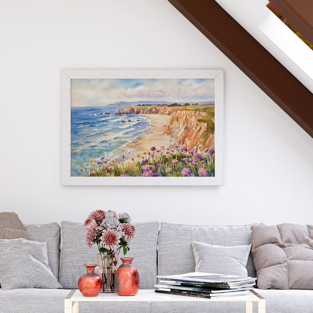 Pismo Beach California Watercolor Poster Pismo Travel Print Coastal Painting Ocean Wall Art Beach Decor USA Souvenir