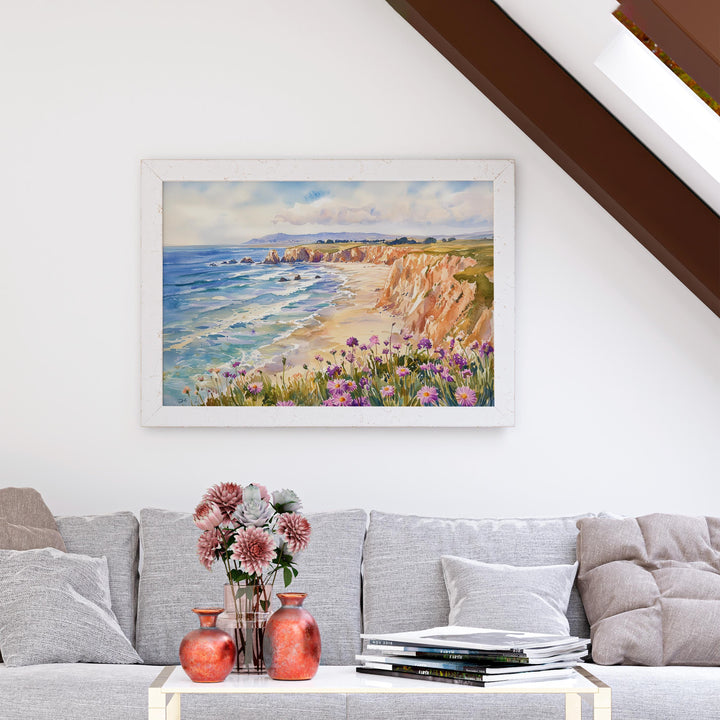 Pismo Beach California Watercolor Poster Pismo Travel Print Coastal Painting Ocean Wall Art Beach Decor USA Souvenir
