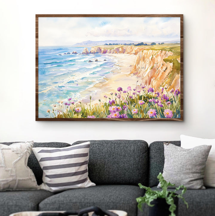 Pismo Beach California Watercolor Poster Pismo Travel Print Coastal Painting Ocean Wall Art Beach Decor USA Souvenir