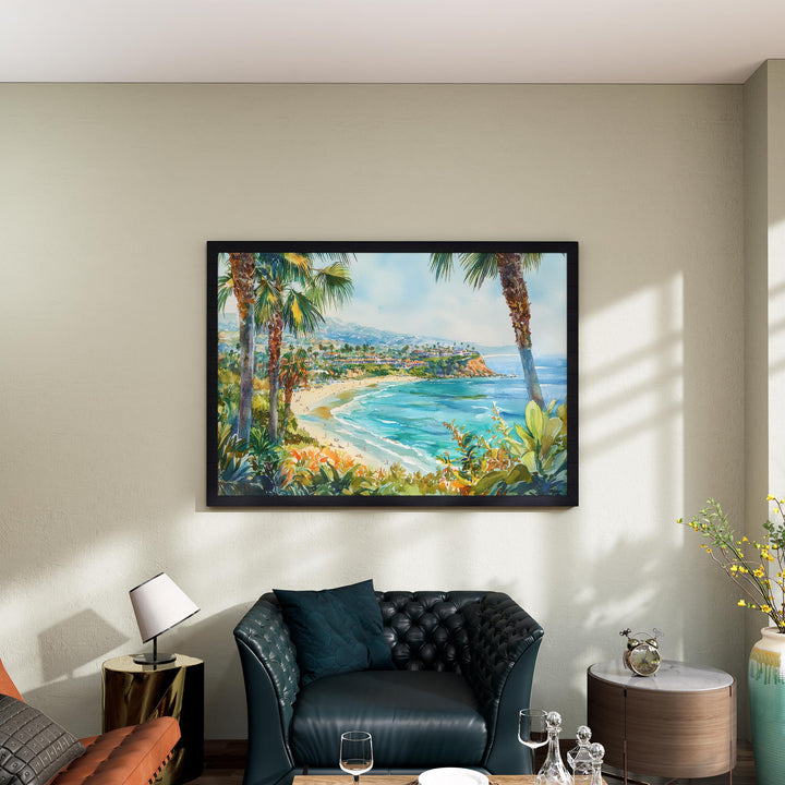 Redondo Beach California Watercolor Poster Redondo Travel Print Coastal Painting Ocean Wall Art Beach Decor USA Souvenir