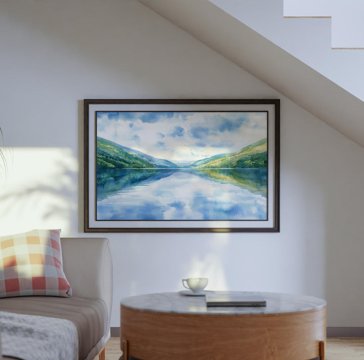 Loch Ness Scotland Watercolor Poster Loch Ness Travel Print Highland Landscape Painting Nature Wall Art UK Souvenir