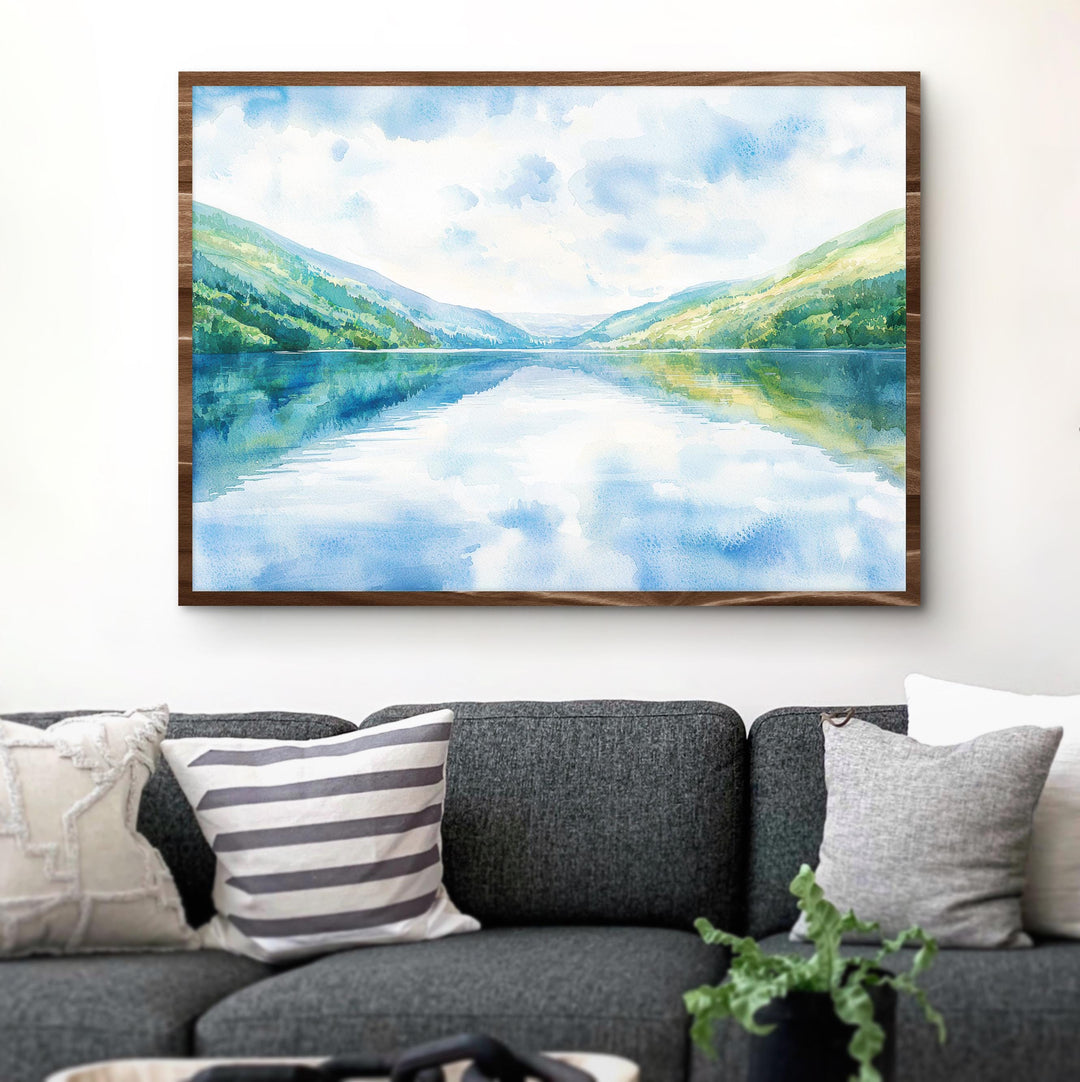 Loch Ness Scotland Watercolor Poster Loch Ness Travel Print Highland Landscape Painting Nature Wall Art UK Souvenir