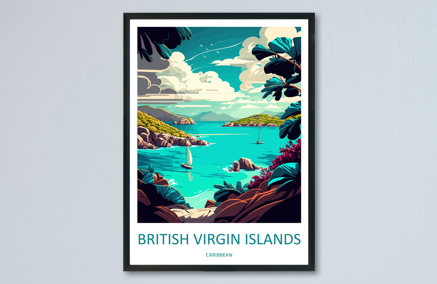 British Virgin Islands Caribbean Travel Poster