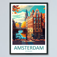 Amsterdam Netherlands Travel Poster