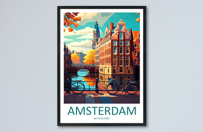 Amsterdam Netherlands Travel Poster