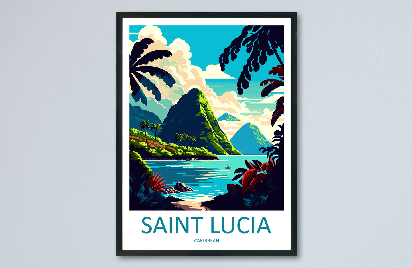 Saint Lucia Caribbean Travel Poster