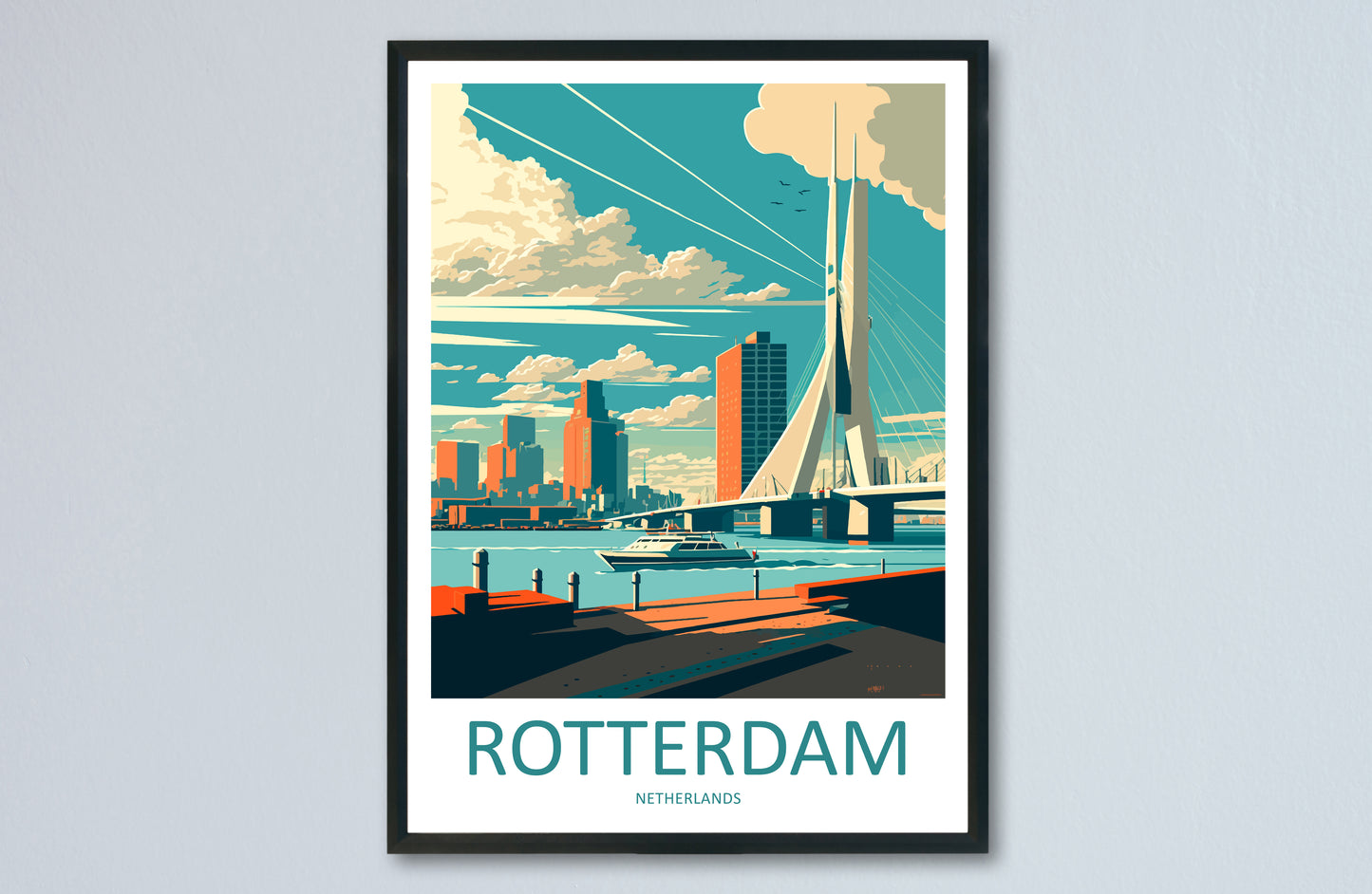 Rotterdam Netherlands Travel Poster