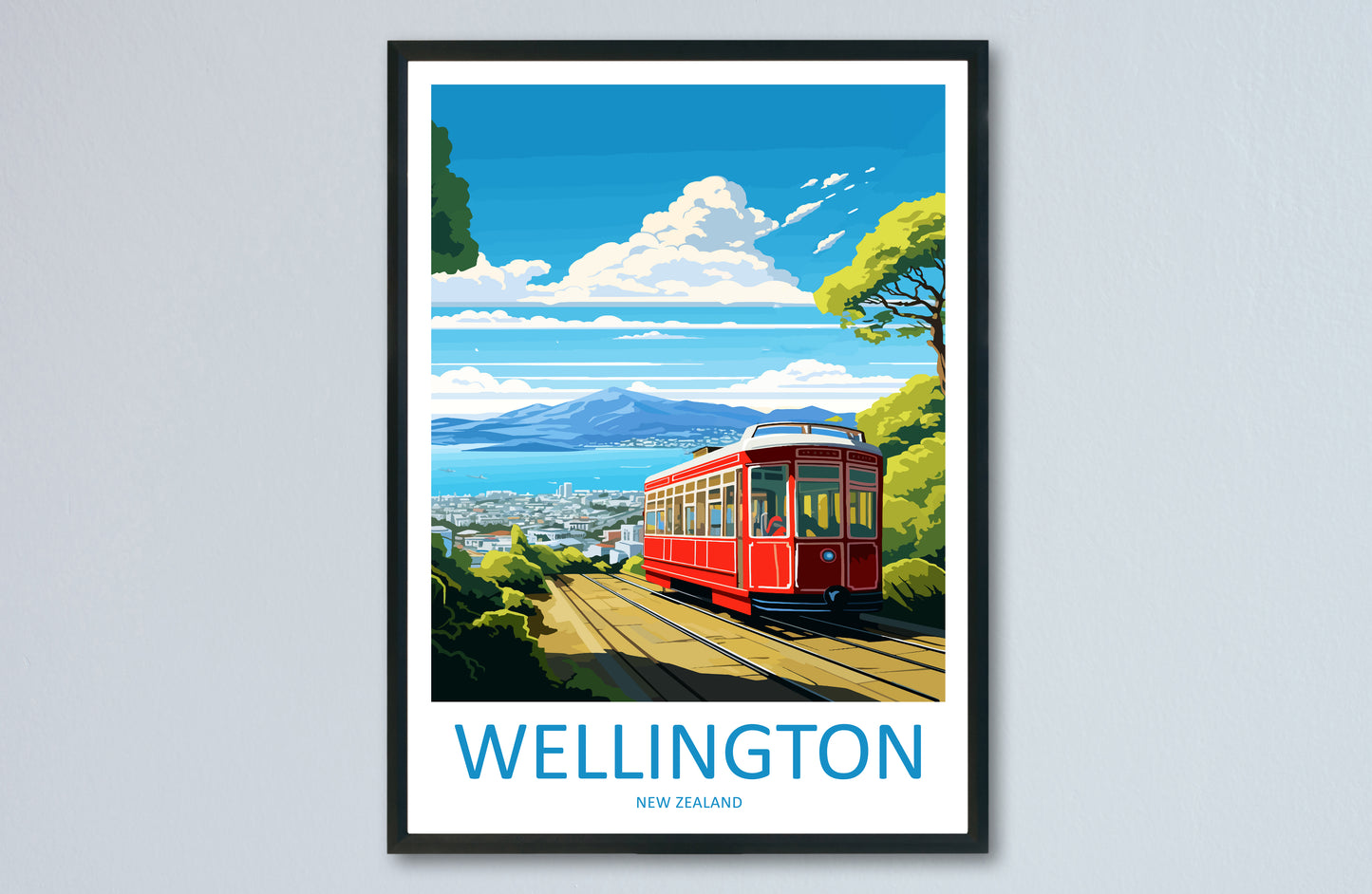 Wellington New Zealand Travel Poster