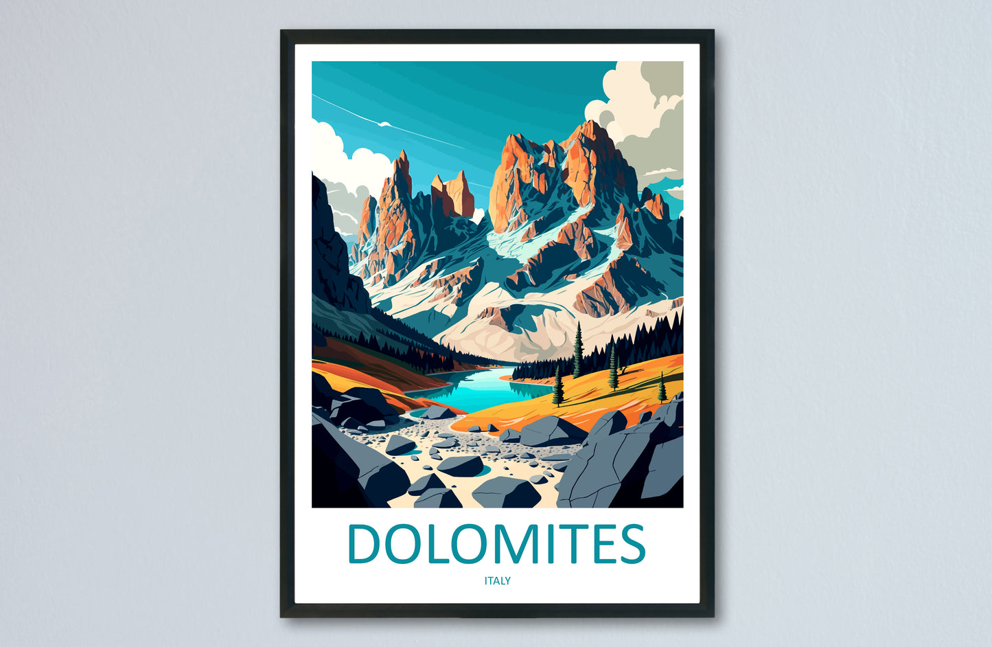 Dolomites Italy Travel Poster