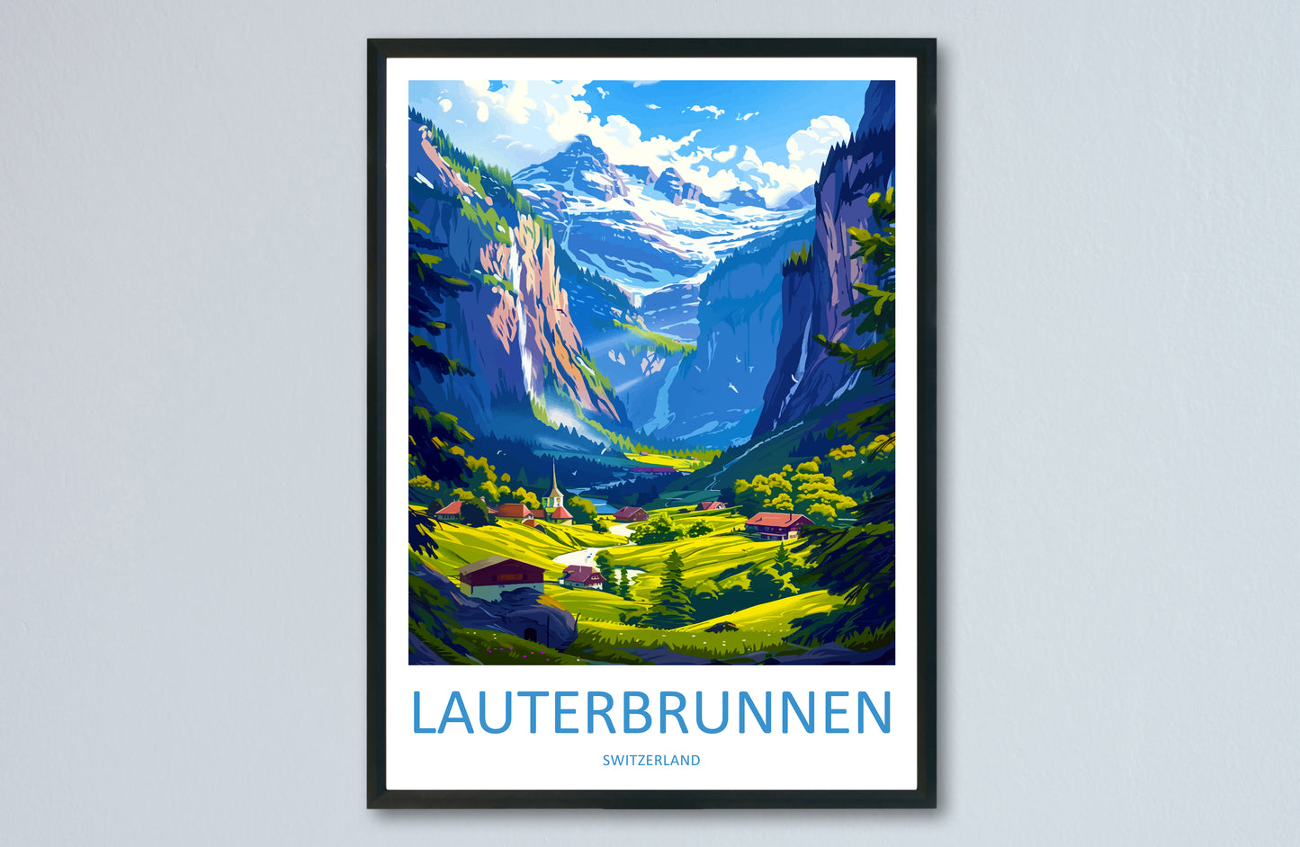 Lauterbrunnen Switzerland Travel Poster