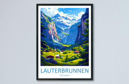 Lauterbrunnen Switzerland Travel Poster