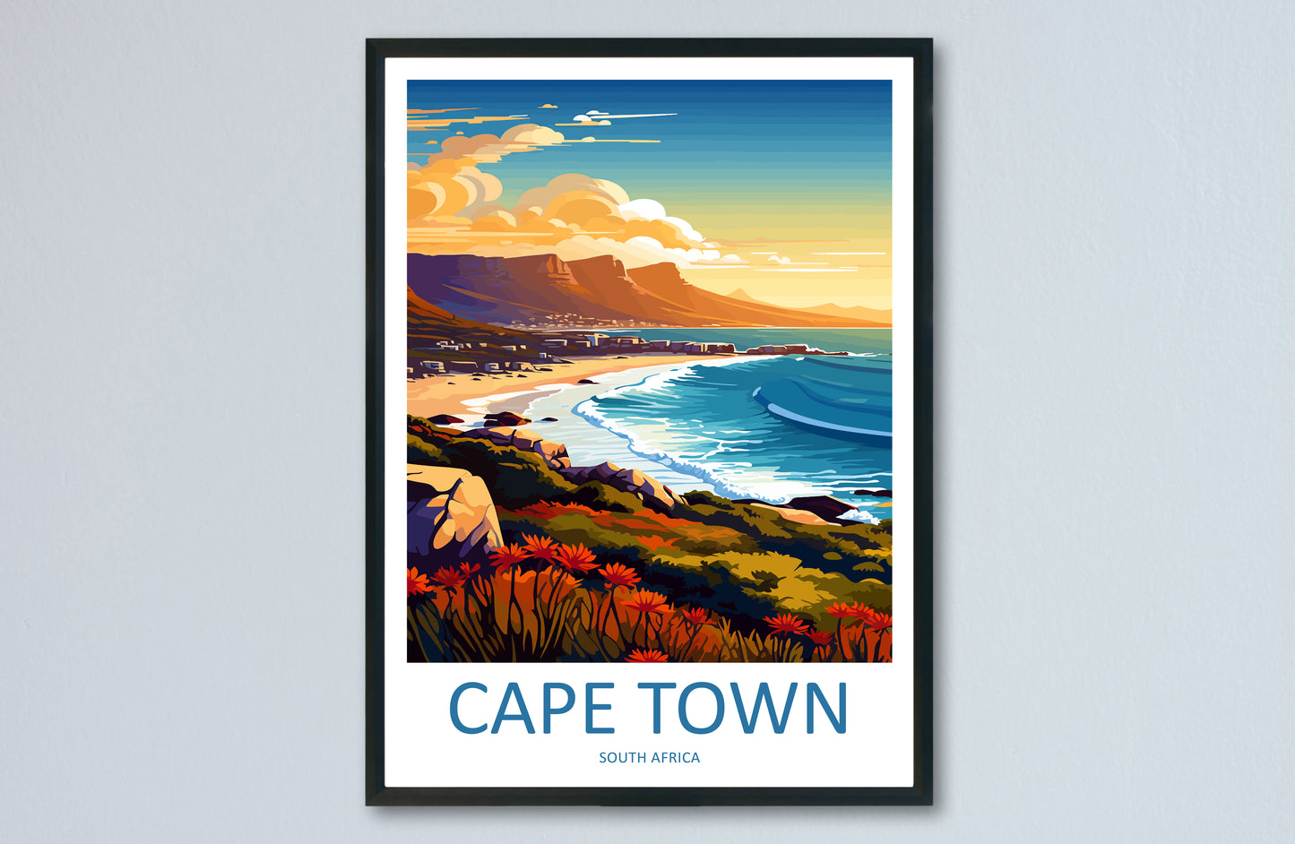 Cape Town South Africa Travel Poster