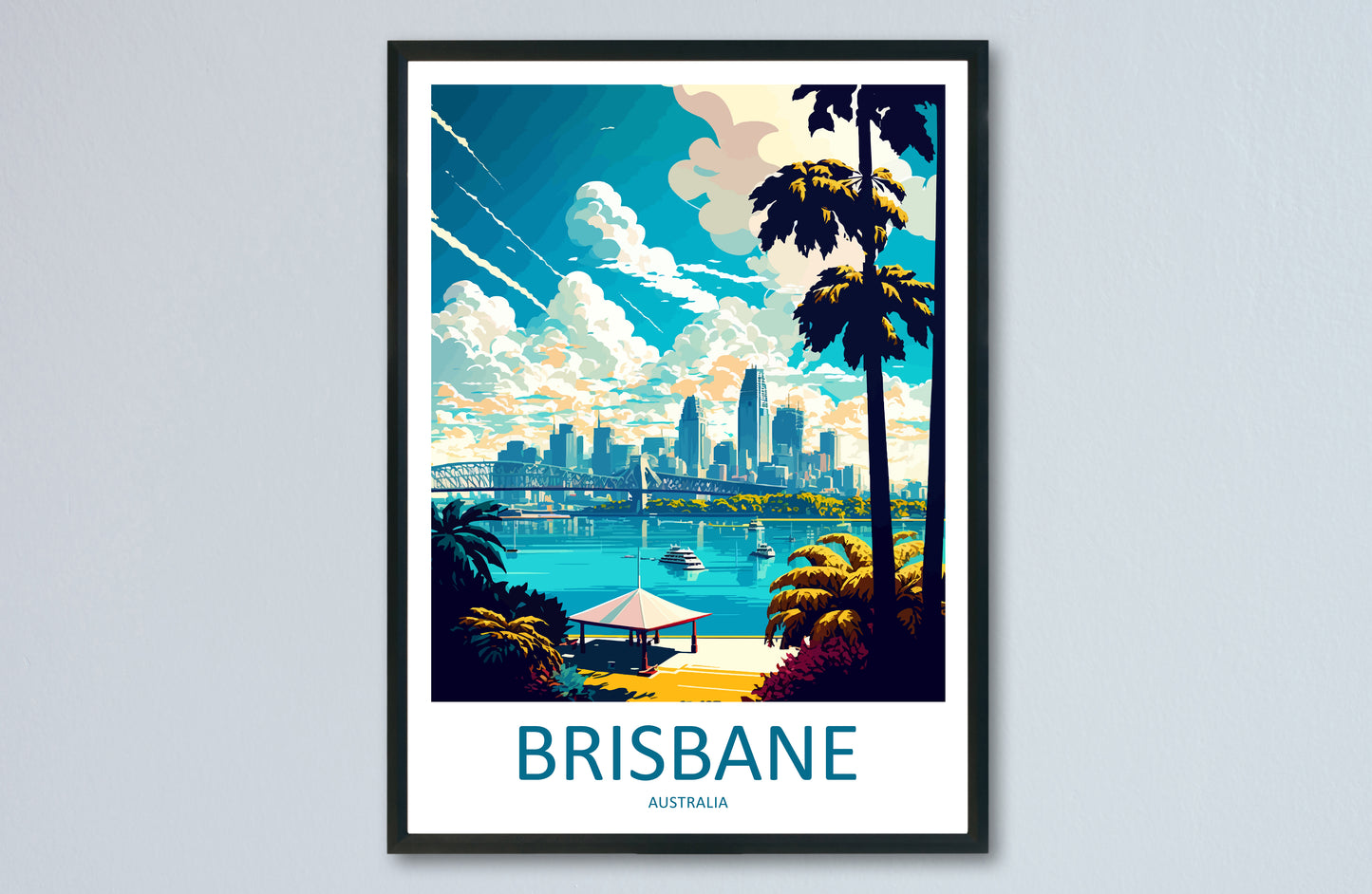 Brisbane Australia Travel Poster