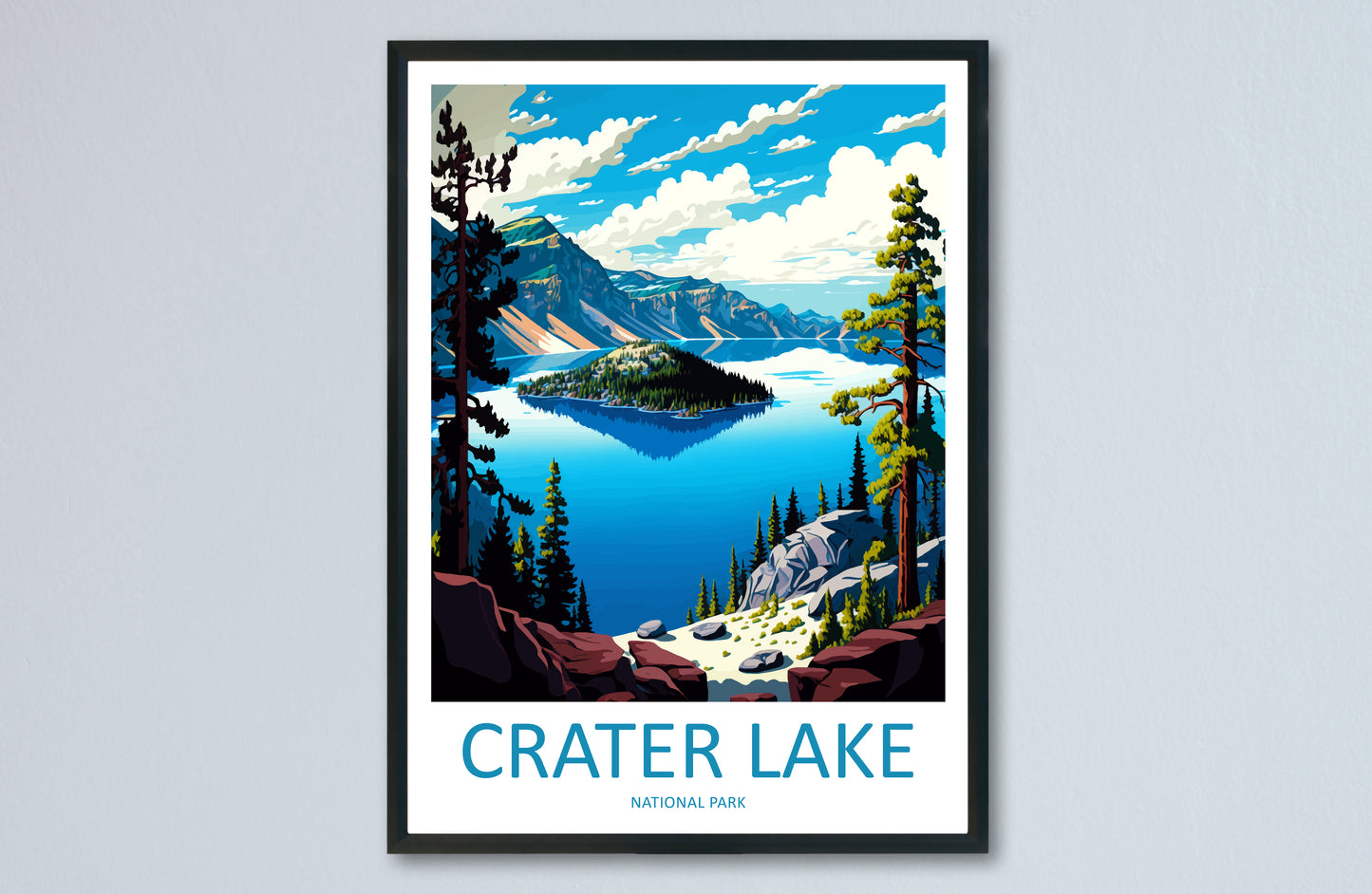 Crater Lake USA Travel Poster