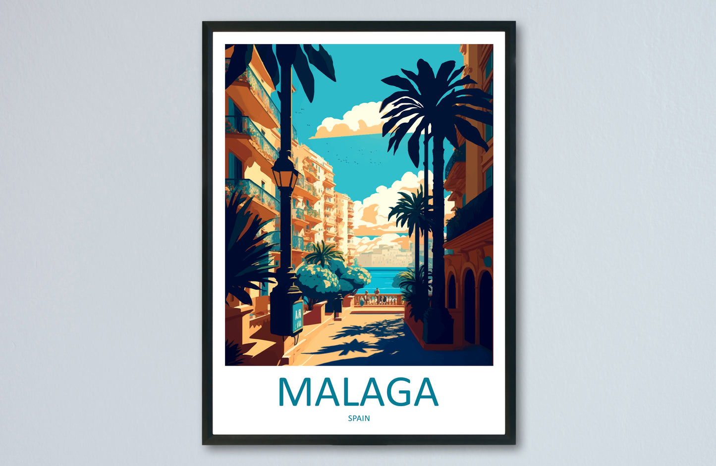 Malaga Spain Travel Poster