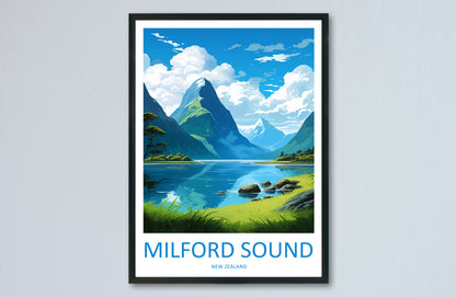 Milford Sound New Zealand Travel Poster