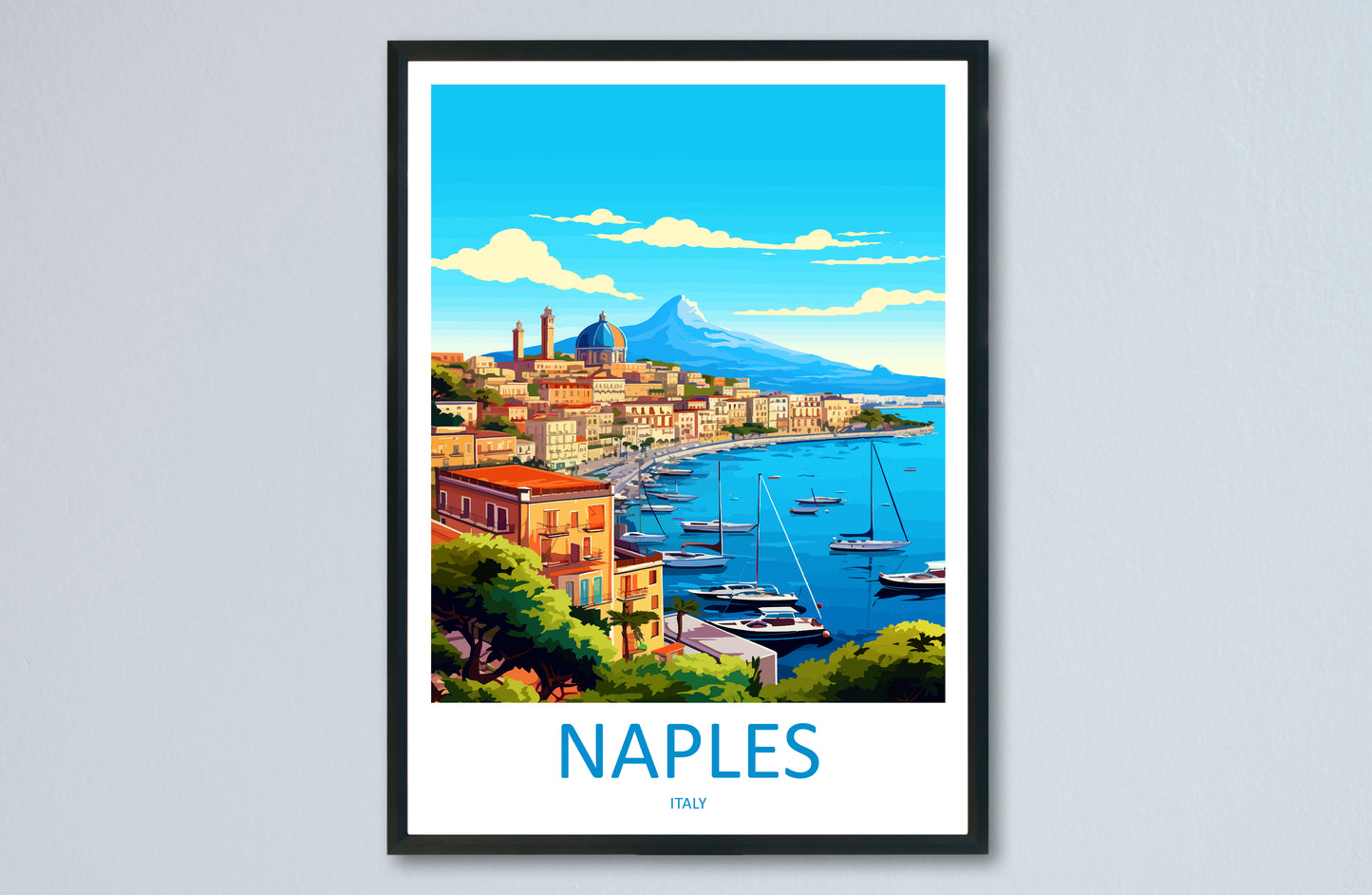 Naples Italy Travel Poster